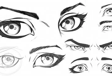 anime eyes different angles – Easy Anime Drawing